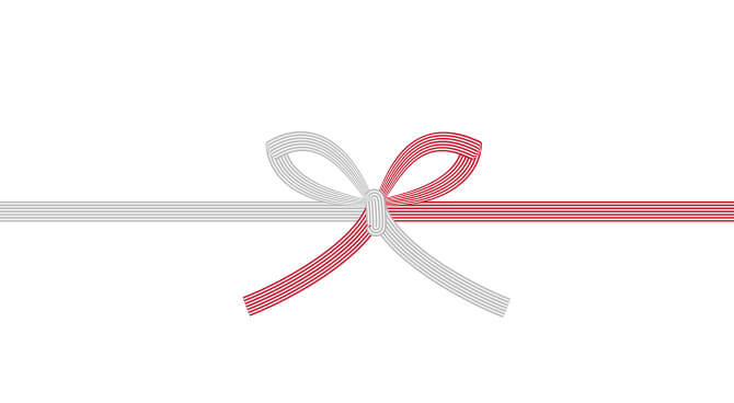 蝶結び（紅⽩）