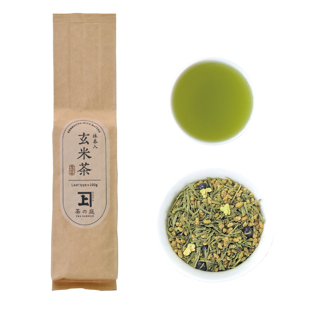茶の庭 かねじょう 抹茶入り玄米茶 リーフ 200g