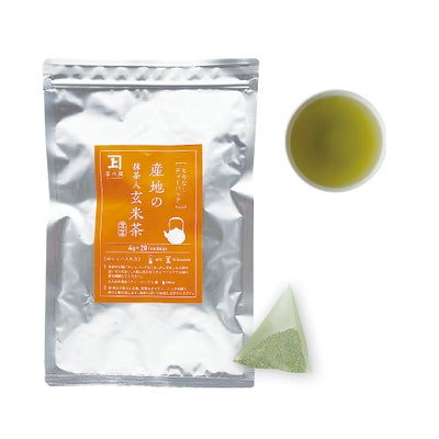 産地の抹茶たっぷり入り玄米茶 (ティーバッグ/ポット用/ひもなし)