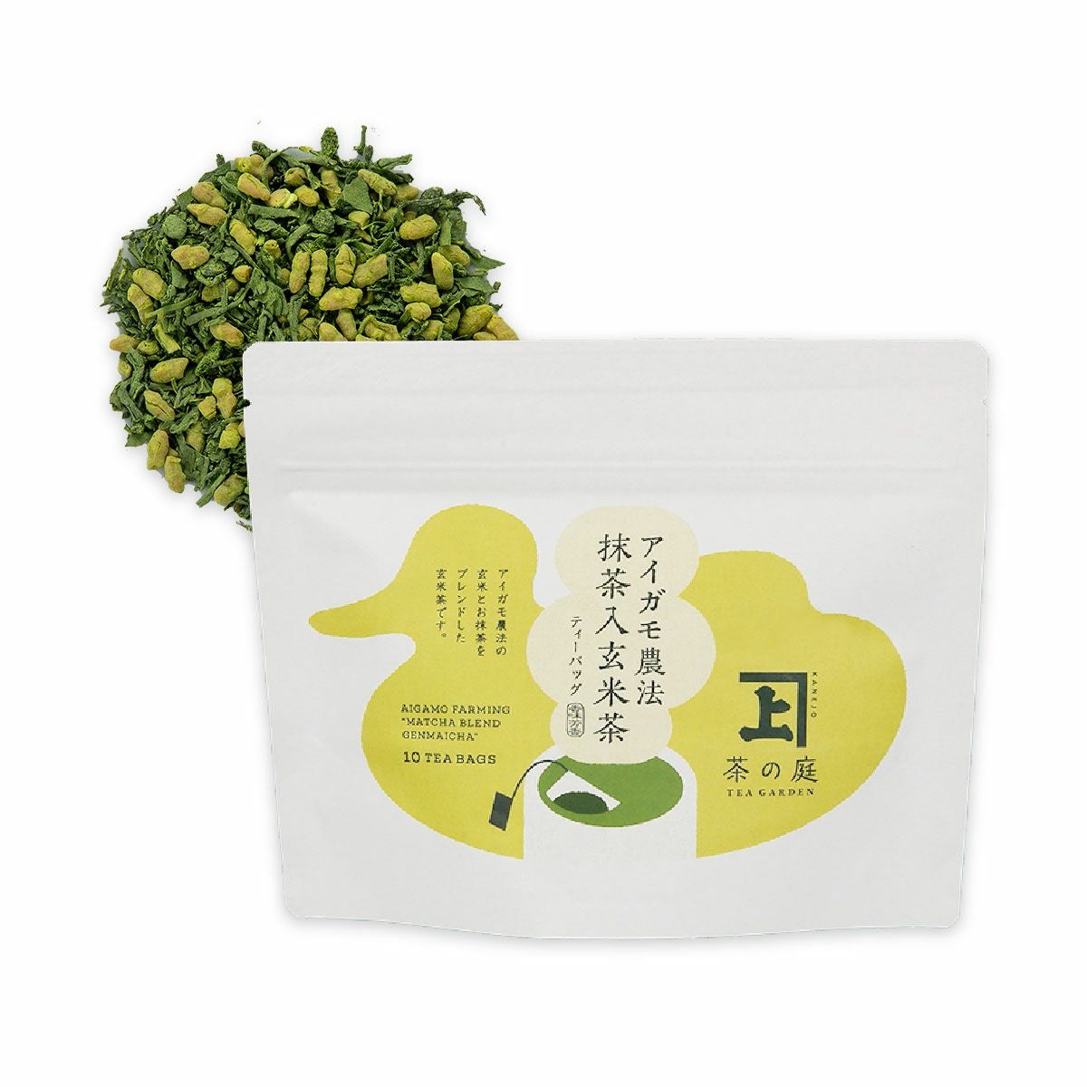 アイガモ農法 抹茶入玄米茶ティーバッグ10個入 | 茶の庭オンラインショップ