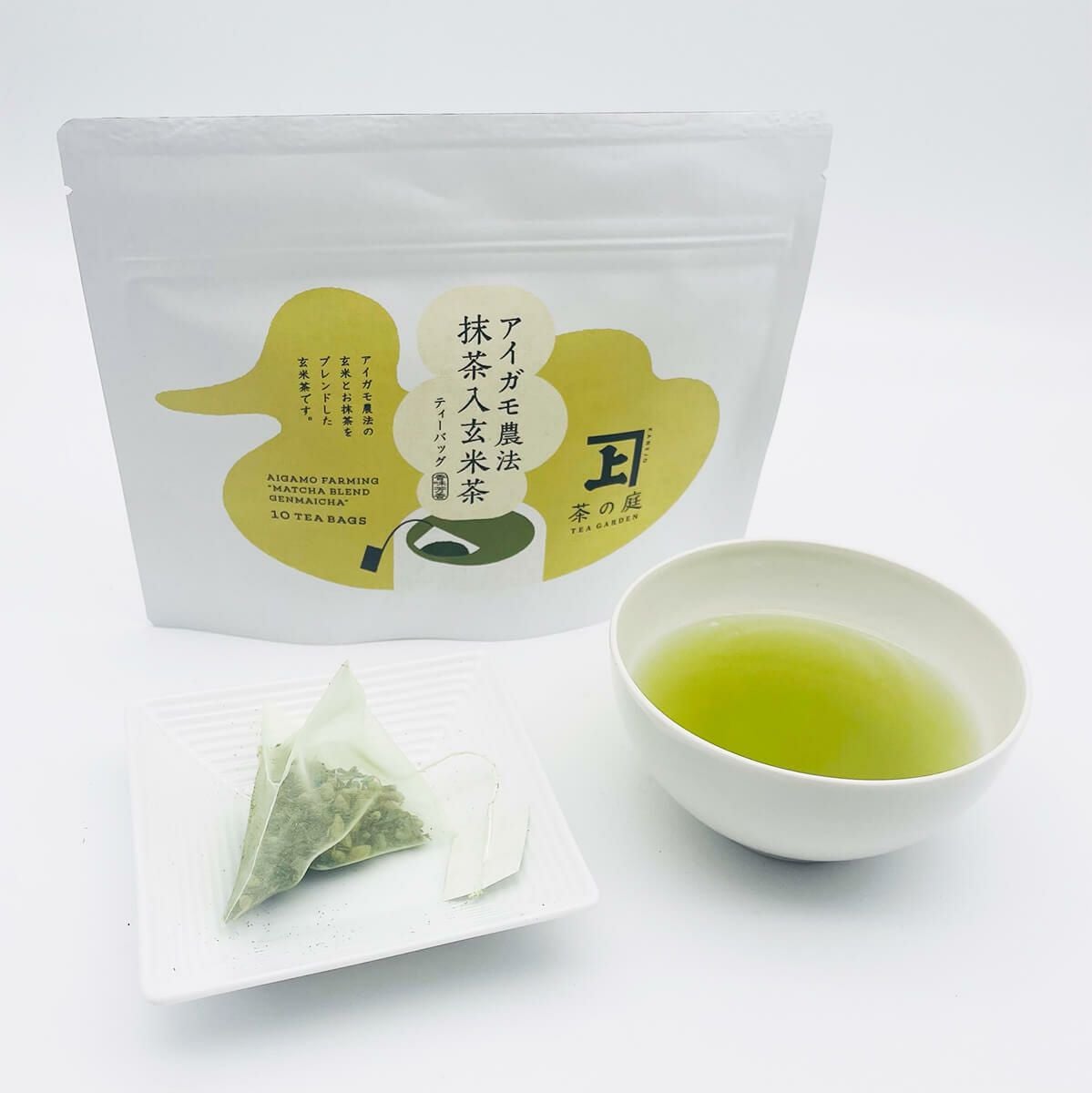 アイガモ農法 抹茶入玄米茶ティーバッグ10個入 | 茶の庭オンラインショップ
