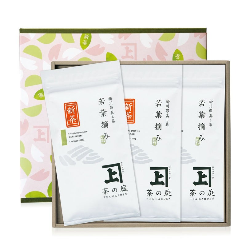 【2026新茶】【化粧箱入り】若葉摘み100g袋×3本