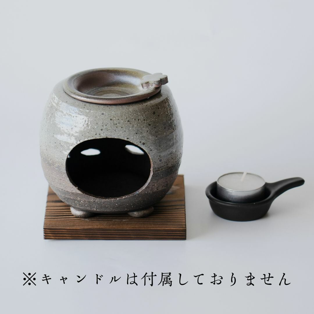 茶香炉 【常滑焼】石龍緑灰釉花（板付） | 茶の庭オンラインショップ